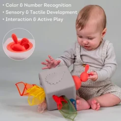 Caja de silicona con pañuelos de tela - Taf Toys