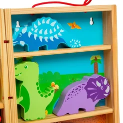 Caja escenario de madera dinosaurios - Bigjigs
