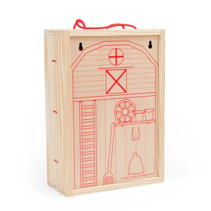 Caja escenario de madera granja con animales - Bigjigs