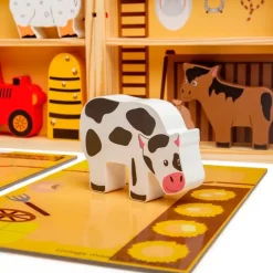 Caja escenario de madera granja con animales - Bigjigs