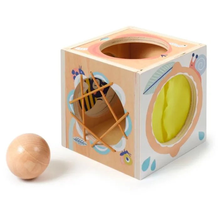 Caja escondite de madera con bola Baby Box - Djeco