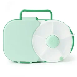 Caja para almuerzo y snacks giratoria Spinner verde menta - GöBe