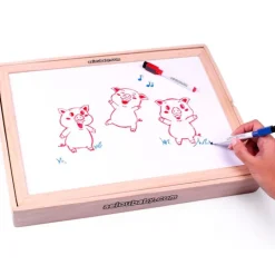 Caja pizarra reversible magnética con números y letras - Montessori