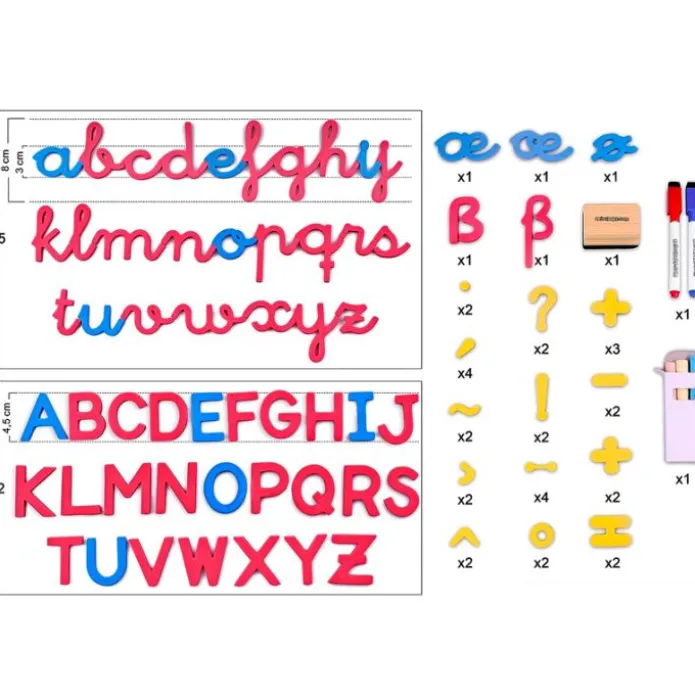 Caja pizarra reversible magnética con números y letras - Montessori