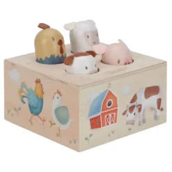 Caja pop-up de madera con animales y sonidos Pequeña granja - Little Dutch