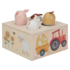 Caja pop-up de madera con animales y sonidos Pequeña granja - Little Dutch