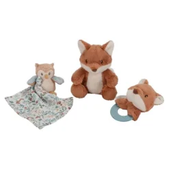 Caja regalo doudou, mordedor y peluche Amigos del Bosque - Little Dutch