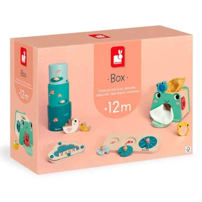 Caja regalo set de 4 juegos +12 meses - Janod