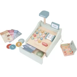 Caja registradora de madera con dinero - Little Dutch
