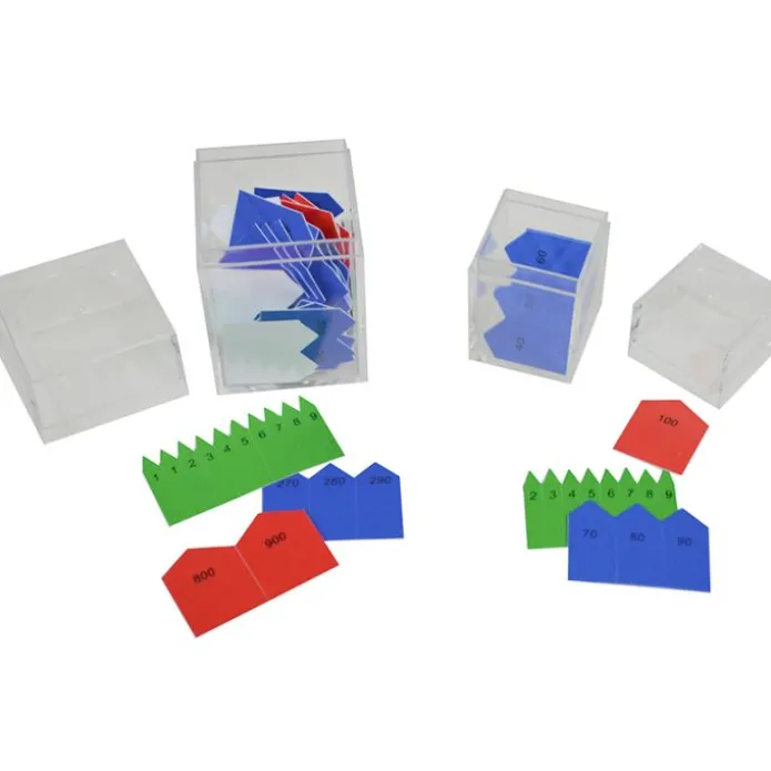 Cajas con flechas para cadenas de 100 y 1000 - Montessori