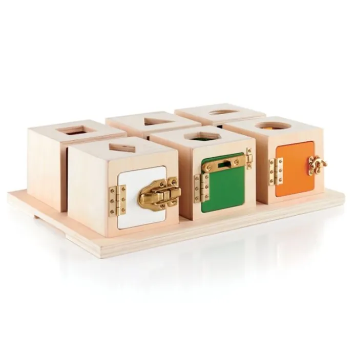 Cajas de madera con encajes y cierres Peekaboo (6) - Guidecraft