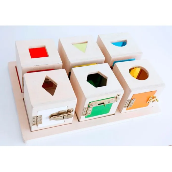 Cajas de madera con encajes y cierres Peekaboo (6) - Guidecraft