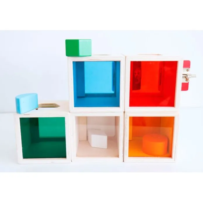Cajas de madera con encajes y cierres Peekaboo (6) - Guidecraft