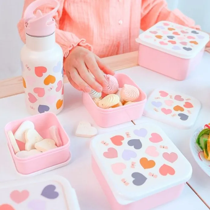 Cajas para almuerzo y snacks Corazones (4) - A Little Lovely Company
