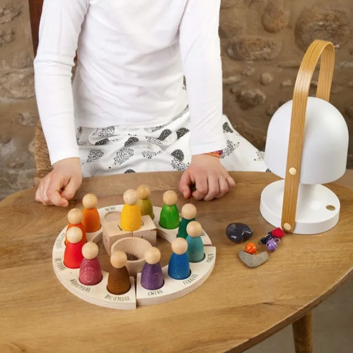 Calendario perpetuo anual de madera Castellano - Grapat
