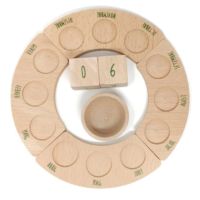 Calendario perpetuo anual de madera Catalán - Grapat