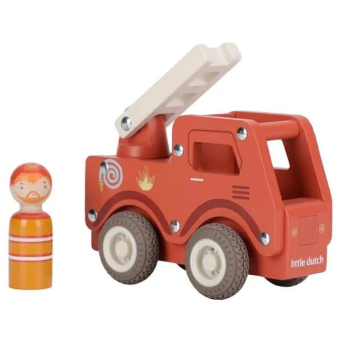 Camión de bomberos y muñeco de madera - Little Dutch