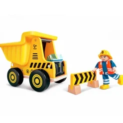 Camión volquete Hauler con muñeco y valla - Hape