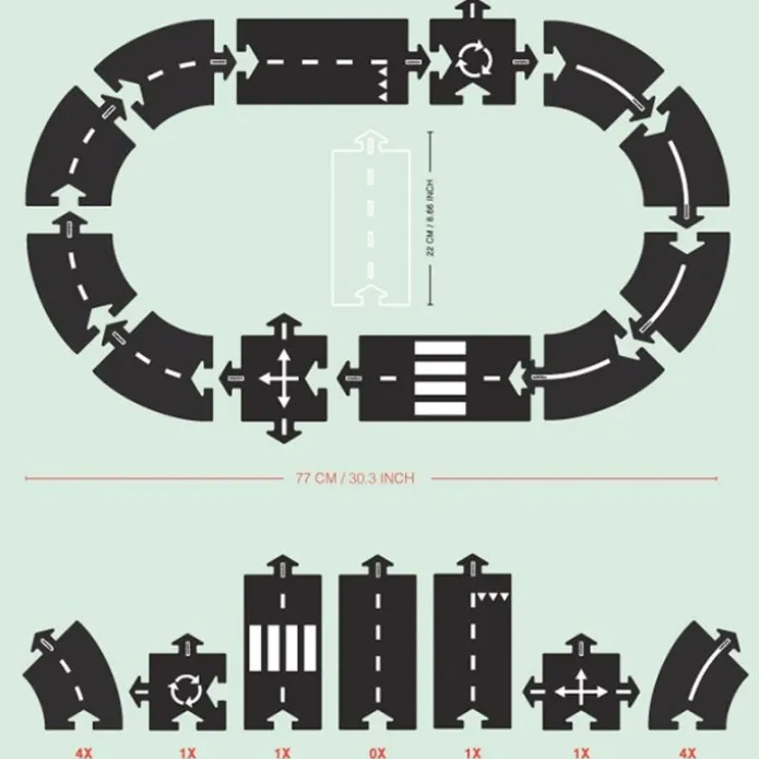 Carretera flexible con 12 piezas Ringroad - Waytoplay