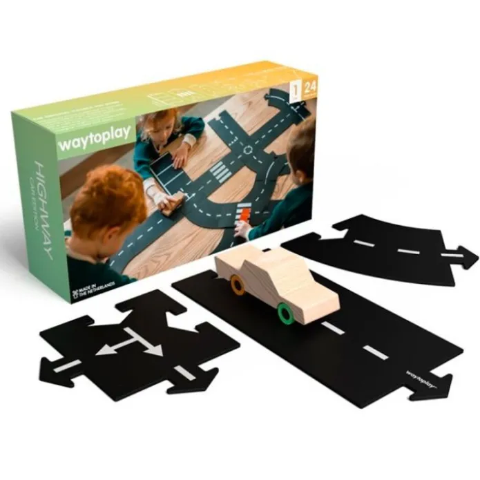 Carretera flexible con 24 piezas y 1 coche Highway - Waytoplay