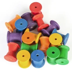 Carretes de madera colores arcoíris (18) - Grapat