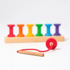 Carretes de madera colores arcoíris (6) - Grimm's