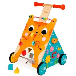 Carrito andador de madera con actividades Gato - Janod