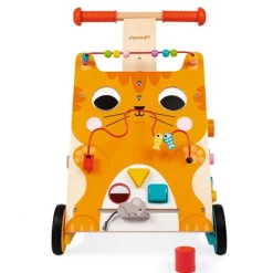 Carrito andador de madera con actividades Gato - Janod