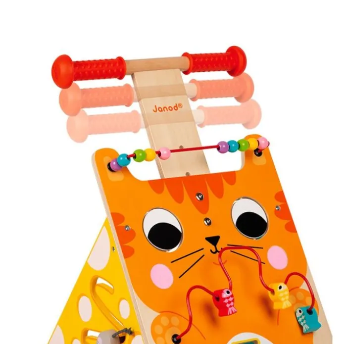 Carrito andador de madera con actividades Gato - Janod