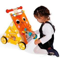 Carrito andador de madera con actividades Gato - Janod