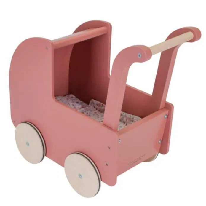 Carrito capazo de madera y muñeca Rosa - Little Dutch