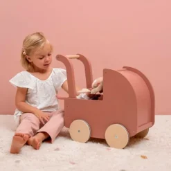 Carrito capazo de madera y muñeca Rosa - Little Dutch