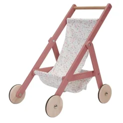Carrito silleta para muñecas rosa de madera - Little Dutch