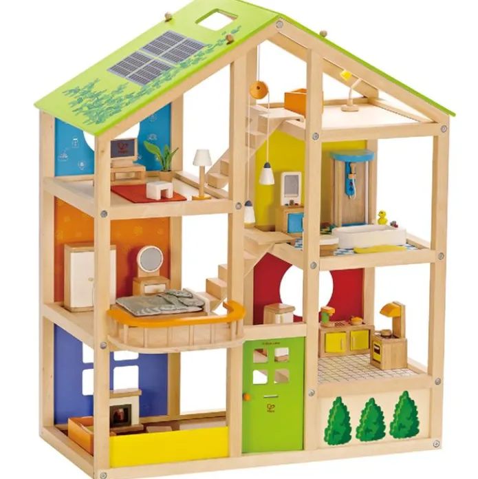 Casa de muñecas de madera con muebles - Hape