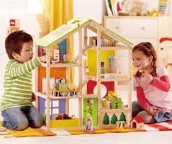 Casa de muñecas de madera con muebles - Hape