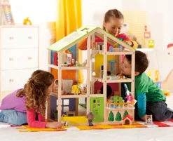 Casa de muñecas de madera con muebles - Hape