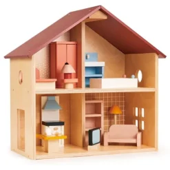 Casa de muñecas de madera con muebles Poppets - Mentari
