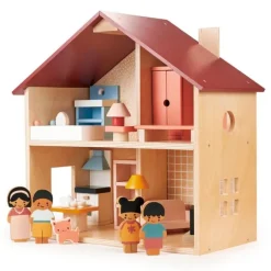 Casa de muñecas de madera con muebles Poppets - Mentari