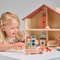 Casa de muñecas de madera con muebles Poppets - Mentari