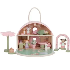 Casa de muñecas de madera con muebles portátil Jardín de hadas - Little Dutch