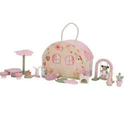 Casa de muñecas de madera con muebles portátil Jardín de hadas - Little Dutch