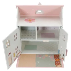 Casa de muñecas de madera con muebles rosa - Little Dutch