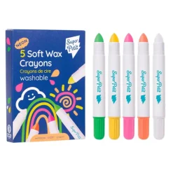 Ceras lavables multisuperficies colores neón (5) - Super Petit