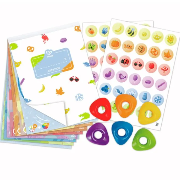 Ceras, pegatinas y láminas para colorear 18 piezas - Hape