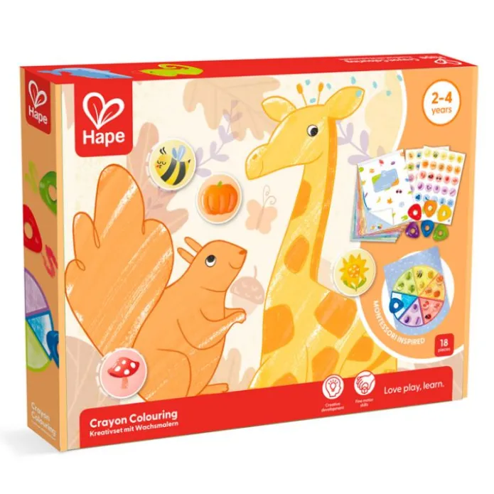 Ceras, pegatinas y láminas para colorear 18 piezas - Hape