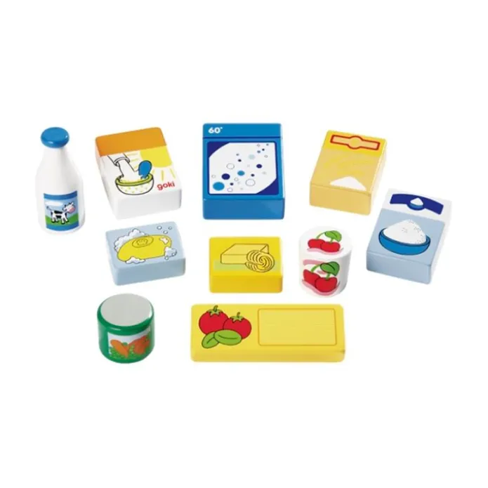Cesta con 10 alimentos y productos de limpieza - Goki