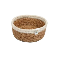 Cesta de yute para almacenar y clasificar con filo blanco 15 cm - ReSpiin
