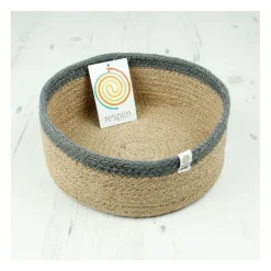 Cesta de yute para almacenar y clasificar con filo gris 21 cm - ReSpiin