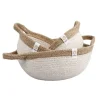 Cestas de yute para almacenar y clasificar con asas beiges filo marrón (3) - ReSpiin