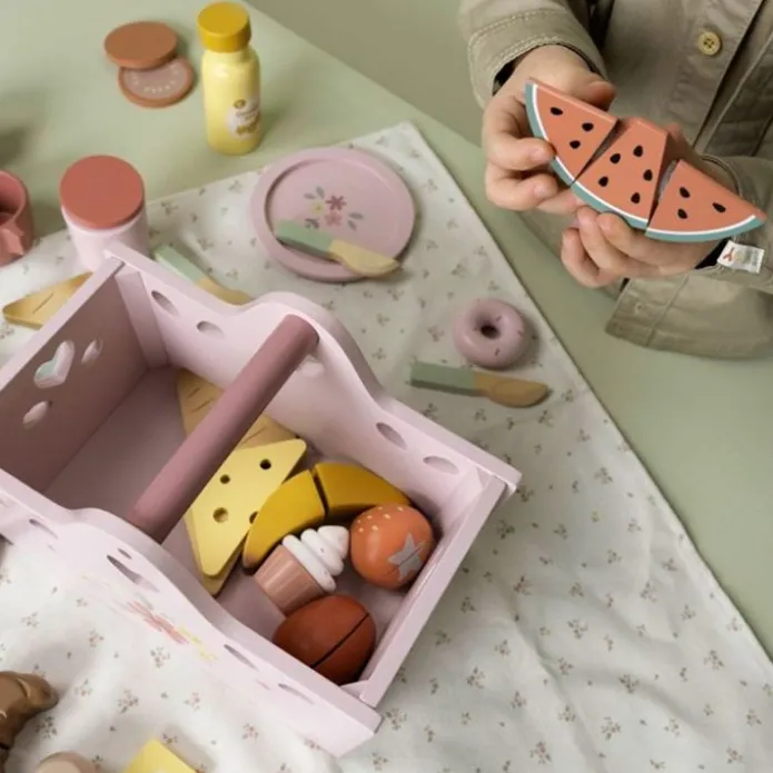 Cesta y accesorios para picnic de madera - Little Dutch